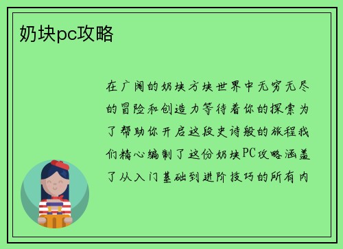 奶块pc攻略